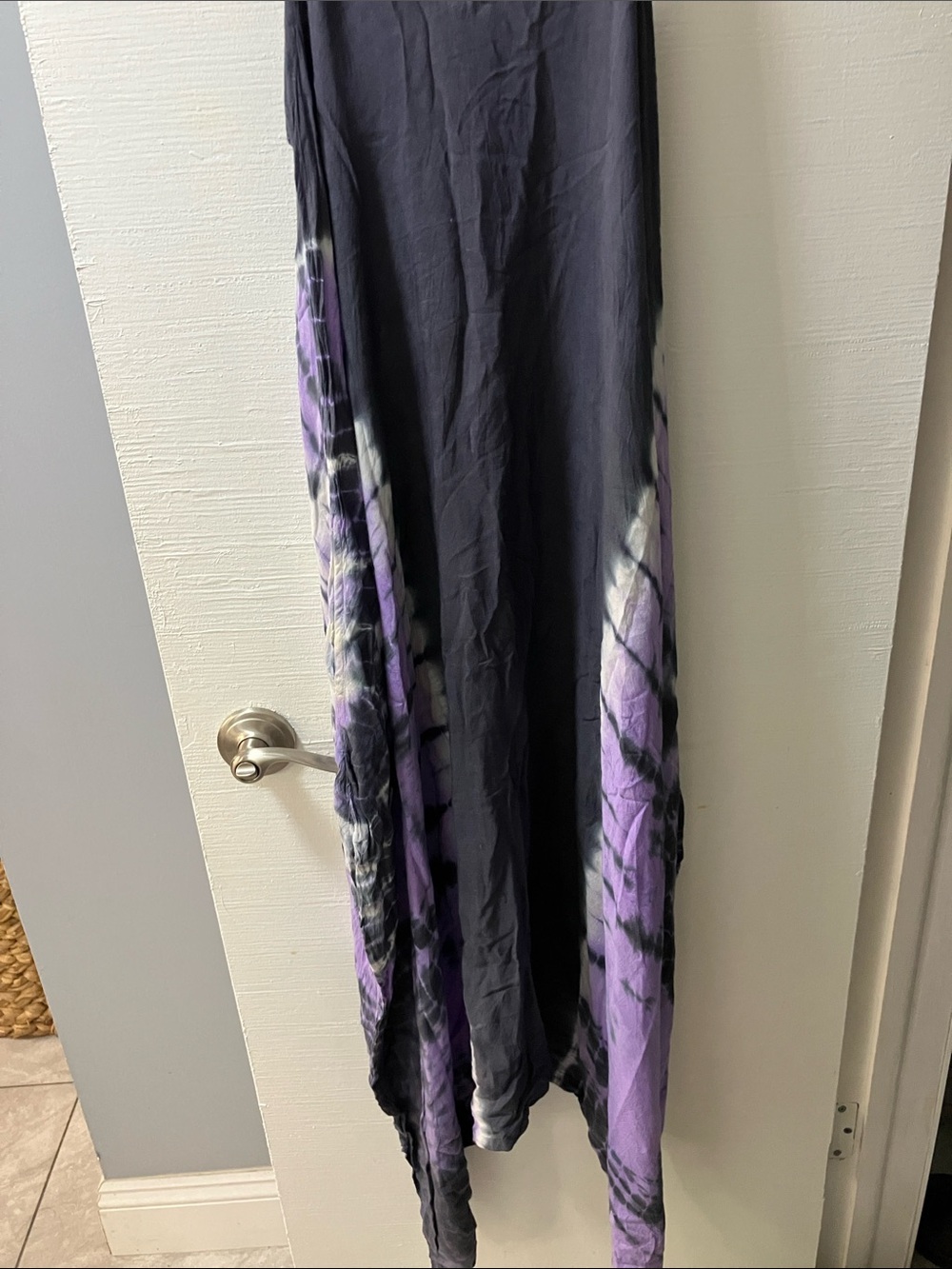 Charcoal Gray and Purple Baggy Beach Cover-Up